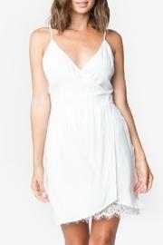  Mock-wrap Lace-underlay Dress