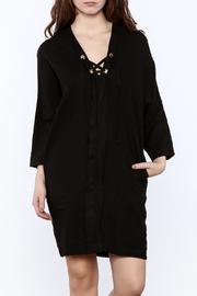  Lace-up Linen Dress