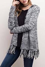  Fringe Hem Hoodie Cardigan