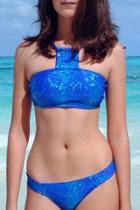  Blue Metallic Top