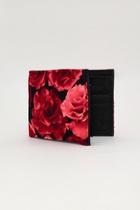  Bright-red-roses-print Handcrafted-billfold Wallet