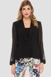  Sheer Sleeve Blazer