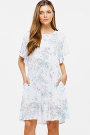  Ruffle Short Sleeve Pocket Boho Dress