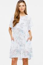  Ruffle Short Sleeve Pocket Boho Dress