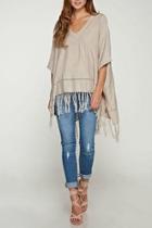  Lovestitch-taupe Poncho Sweater