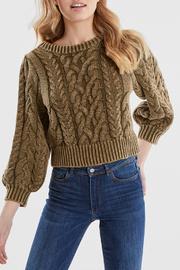 Denim Wash Puff Sleeve Sweater