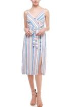  Stripe Surplice Dress