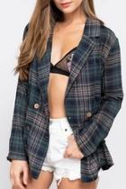  Plaid Double-breasted Jacket