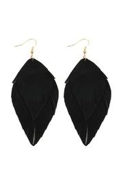  Layered-fringe Leather-hook-earrings