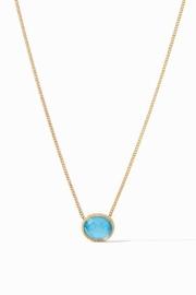  Verona Solitaire Necklace-gold Pacific Blue