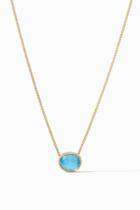  Verona Solitaire Necklace-gold Pacific Blue