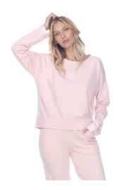  Izzy French Terry Sweatshirt With Satin Cuffs