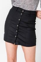  Button Front Mini-skirt