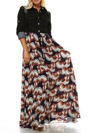  Denim Top Maxi Dress