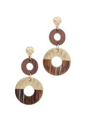  Double-drop Brown-stone Earrings