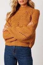  Rust Batwing-sleeve Sweater