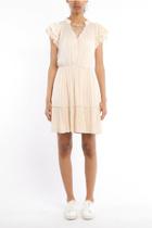  Lace Trimmed Short Sleeve Dress