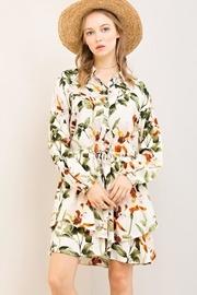  Natural Floral Shirtdress