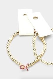  Cancer-ribbon Bead Bracelet