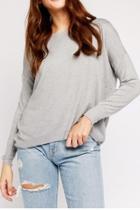  Grey Back-zipper Sweater
