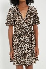  Leopard-print Surplice Dress
