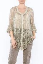  Green Embroidered Silk Blouse