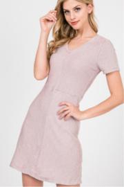  A-line Knit Short Sleeve Dress