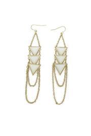  White Triangle Earrings