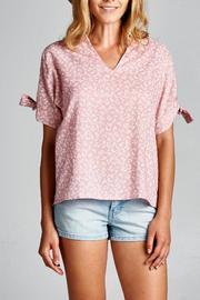 Floral-printed Chambray Top