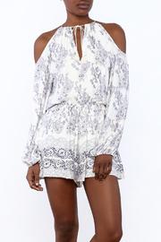  White Paisley Long Sleeve Romper