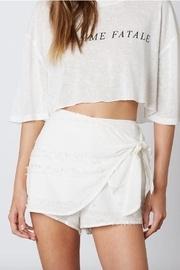  White Side-wrap Skort