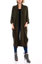  Olive Open Front Cardigan