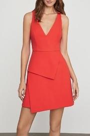  Asymmetric Hem V-neck Dress