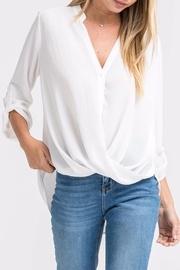 White Twist-front Shirt