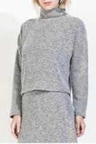  Mock Neck Cropped Sweater