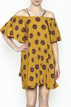  Yellow Cold Shoulder Dress