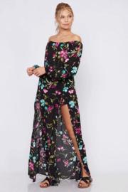  Black Floral Maxi Romper