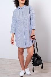 Oversized Striped Shirt Dress