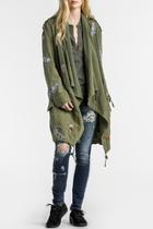 Feather Embroidered Olive Jacket