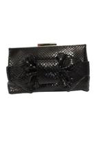  Knotted Bow Clutch In Soft Snake