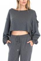  Drop Shoulder Crop Sweatshirt