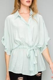  Drawstring Ruffle Top