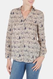  Meow Cat Print Blouse