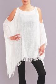  Gauze Open Shoulder Top