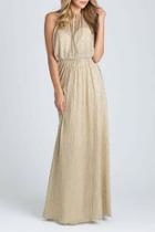  Shimmer Halter Bridesmaid Dress