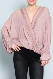  Embroidered Surplice Top