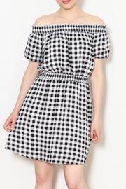  Gingham Off The Shoulder Dress