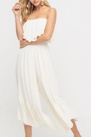  Cream Strapless Jumpsuit