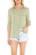  Button Front Trimmed Back Shirt