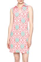  Coral Collared Dress